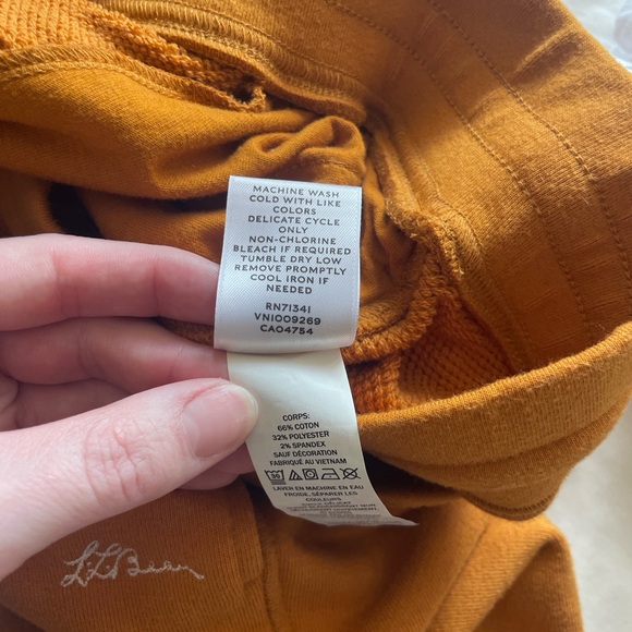 LL Bean Women’s Signature Orange Jogger w/ Gray Detail Drawstring Waistband - L - Picture 6 of 7